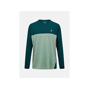 Pánske tričko PEAK PERFORMANCE M Trail Wool-Blend Longsleeve, zelená farba Pánske tričko PEAK PERFORMANCE M Trail Wool-Blend Longsleeve, zelená farba