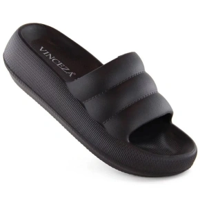 Unisex žabky na platforme JAN307A Black - Vinceza