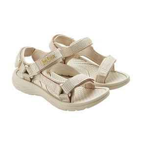 Lee Cooper dámske sandále na suchý zips na letnú pláž light beige cream women's