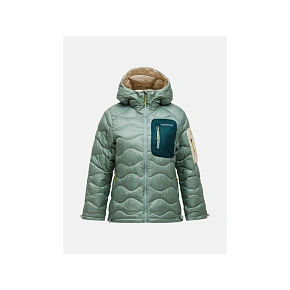 Dámska péřová bunda PEAK PERFORMANCE, model Helium Utility Down Hood Jacket, zelená farba Dámska péřová bunda PEAK PERFORMANCE, model Helium Utility Down Hood Jacket, zelená farba