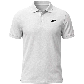 Pánske polo tričko 4F M0771 biele 4FWMM00TPTSM0771 10S Pánske polo tričko 4F M0771 biele 4FWMM00TPTSM0771 10S