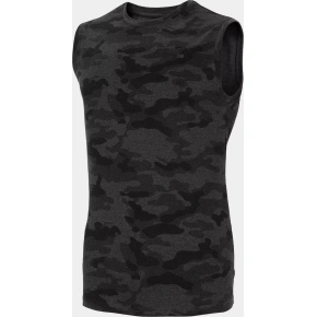 Pánske tričko bez rukávov D4L20 TSM306M Khaki black- 4F