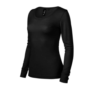 Dámske tričko s dlhým rukávom Premium Merino Rise MLI-16001 Black - Malfini