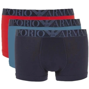 Pánske boxerky 3Pack 111357 4R726 modrá/červená/tmavá. modrá - Emporio Armani