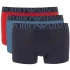 Pánske boxerky 3Pack 111357 4R726 modrá/červená/tmavá. modrá - Emporio Armani