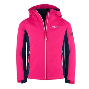 TrollKids Dievčenská bunda Kristiansand navy/magenta softshell pink (321-114)