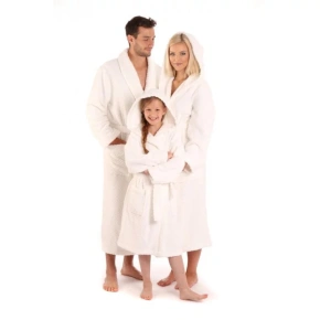 ACTION Unisex župan s kapucňou Athena 3116 0100 biely - Vestis