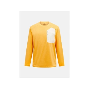 Mikina PEAK PERFORMANCE M Freelight Polartec Grid Crew, oranžová