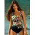 Dámske jednodielne plavky Hawaii 13 S1134HA13-2 Black with Flowers - Self
