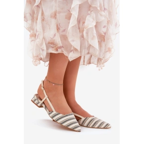 Dámske béžové baleríny - Marquiiz