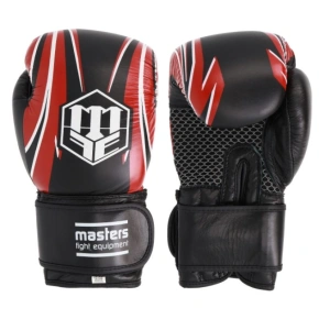 RBT-5A kožené boxerské rukavice čierno-červené