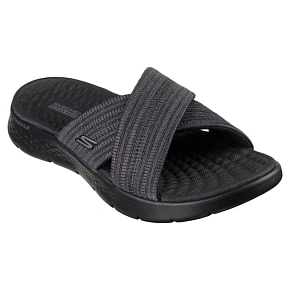 Dámske šľapky Skechers GO WALK FLEX SANDAL IMPRESSED 141420 BKGY
