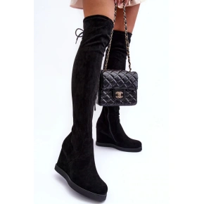 Čižmy na klinovom podpätku NS362P čierne - Step in style
