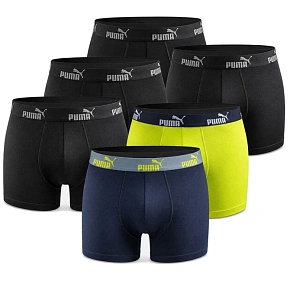 Boxerky Puma, pánske spodky, boxerky, balenie po 6 kusoch, čierne, zelené, tmavomodré Boxerky Puma, pánske spodky, boxerky, balenie po 6 kusoch, čierne, zelené, tmavomodré