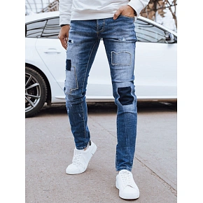 Pánske modré džínsové nohavice UX4297 modré - FashionStreet
