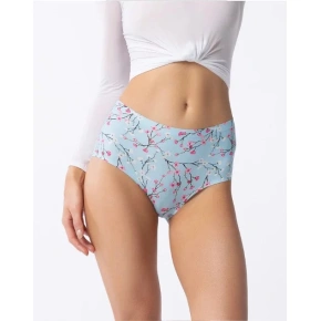 Dámske jednoduché maxi nohavičky Sakura Light Blue Pattern - Julimex