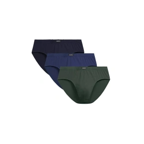 3PACK 3MP-129 Pánske nohavičky Dark Blue/Olive/Blue - Atlantik
