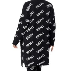 Dámsky župan - kardigan YI3022597 019 čierna/biela - DKNY