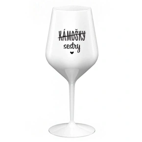 Fľaše - SISTERS - biely nerozbitný pohár na víno 470 ml