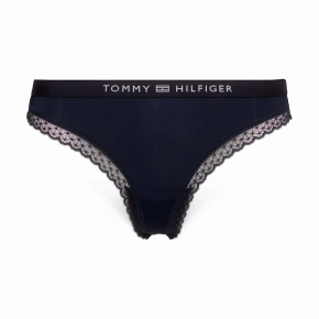 Dámske čipkované tangá s tonálnym logom UW0UW04184-DW5 - Tommy Hilfiger