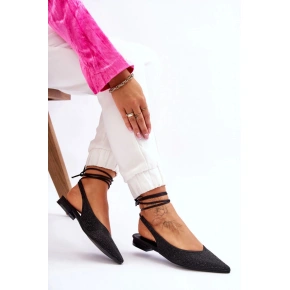 Dámske šnurovacie baleríny 22-297 model 178022 Black - Stephan Paris