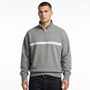 Calvin Klein Zip Fleece Hoodie Logo Tape Grey Heather Mikina - LZ04RE285G-P7E Pánske Calvin Klein Zip Fleece Hoodie Logo Tape Grey Heather Mikina - LZ04RE285G-P7E Pánske