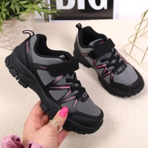 American Club Jr AM902A sivá treková obuv na suchý zips