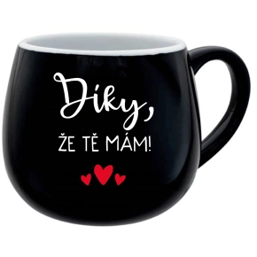 ĎAKUJEM, ŽE ŤA MÁM! - čierny keramický hrnček 300 ml ĎAKUJEM, ŽE ŤA MÁM! - čierny keramický hrnček 300 ml