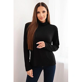 Dámsky kožušinový rolák F3631B čierny - Koucla