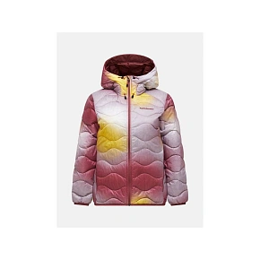 Dámska péřová bunda Peak Performance AOP Helium Down Hood – AOP, veľkosť: M Dámska péřová bunda Peak Performance AOP Helium Down Hood – AOP, veľkosť: M