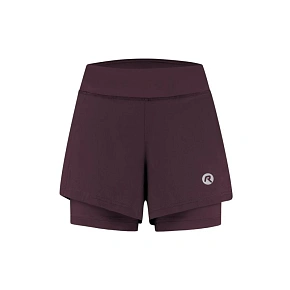 Dámske šortky Rogelli 2v1 ESSENTIAL, fialové, veľkosť 2XL