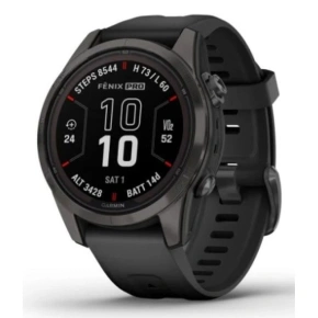 Hodinky Garmin Fenix 7S Pro 42mm Sapphire Solar šedé titánové DLC s čiernym remienkom Hodinky Garmin Fenix 7S Pro 42mm Sapphire Solar šedé titánové DLC s čiernym remienkom