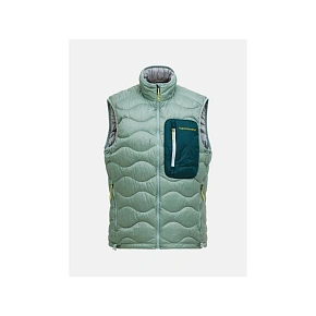 Pánska péřová vesta PEAK PERFORMANCE M Helium Utility Down Vest, zelená farba