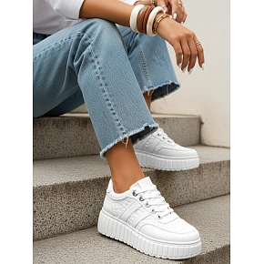 Dámske kožené tenisky ZY1394 white - FashionStreet Dámske kožené tenisky ZY1394 white - FashionStreet