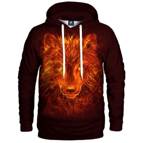 Unisex mikina s kapucňou Fire Wolf 1826397 HK AFD888 červená- Aloha From Deer