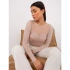 Béžová základná blúzka so sieťovinou BASIC FEEL GOOD (RV-BZ-9202.10X)