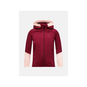 Mikina PEAK PERFORMANCE Jr Rider Essentials Zip Hood, bordová Mikina PEAK PERFORMANCE Jr Rider Essentials Zip Hood, bordová