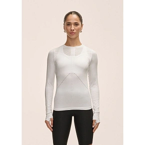 Dámske tričko Casall Maze Long Sleeve, biele