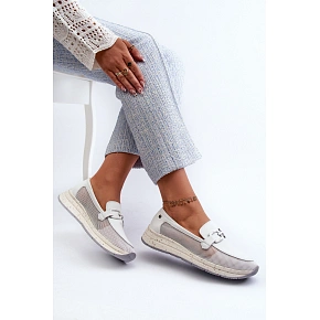 Dámske kožené mokasíny D&A TW210 white - S.Barski