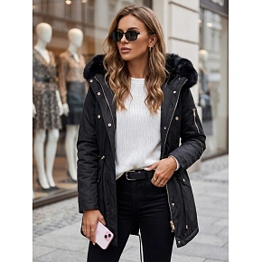 Dámska zimná bunda typu parka GODDESS TY3867 čierna – FashionStreet Dámska zimná bunda typu parka GODDESS TY3867 čierna – FashionStreet