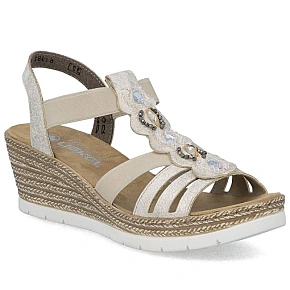 Dámske sandále espadrille pohodlné béžové Rieker 619B2-60