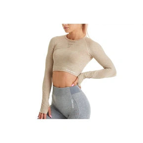 GymHero Tričko s dlhým rukávom LONG-SAND Béžové M/L