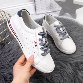 Dámske kožené tenisky PAW312 White - Filippo