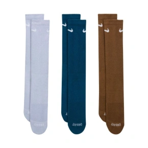 Ponožky Nike Everyday Plus Cushioned 3 páry fialové, modré, hnedé SX6888 970