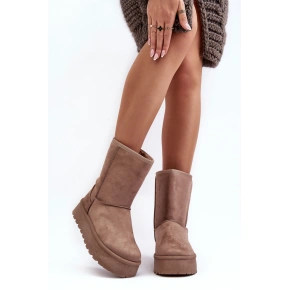 Dámske snehové topánky VL256P Dark beige - Seastar