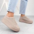 Dámska športová obuv na platforme W SP024 SK450A Beige - Sergio Leone