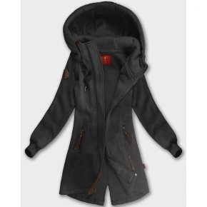 Dámska dlhá mikina s kapucňou (AMG-675/2) graphite - Goodlooking