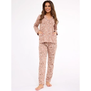Dámske pyžamo Smile 4 482/434 Tmavobéžový vzor - Cornette