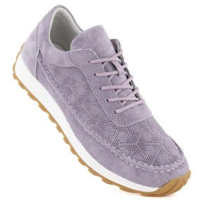 Dámske fialové semišové kožené poltopánky Sergio Leone SP001