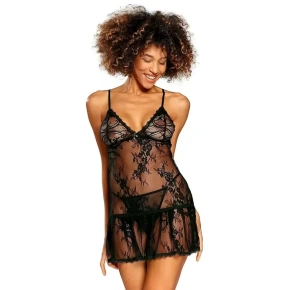 Dámsky komplet košieľka + tangá Anastazja Čierna - DKaren